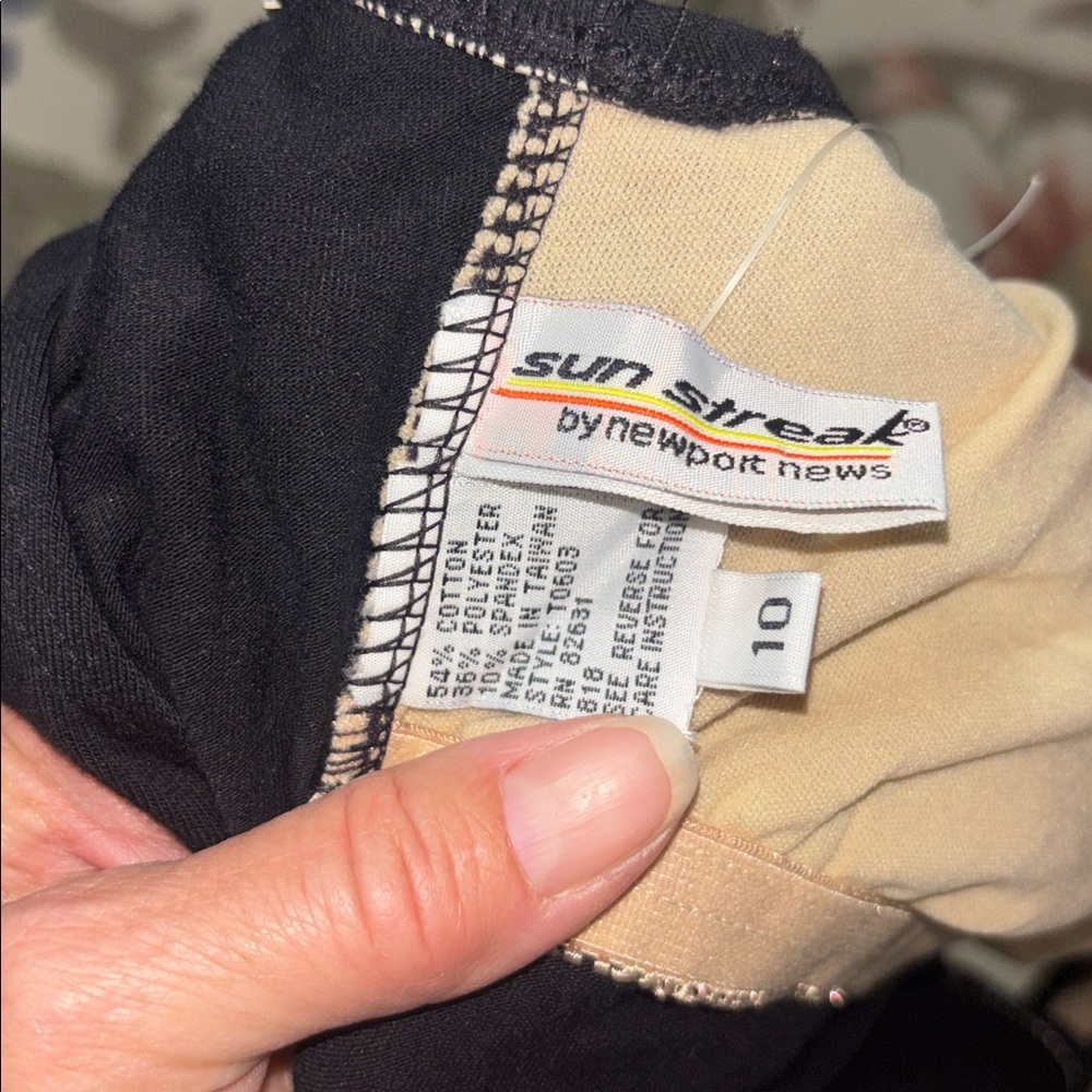 Newport News Vintage Sunstreak Black Romper Swimsuit, Swim shorts, 10 - Picture 8 of 11